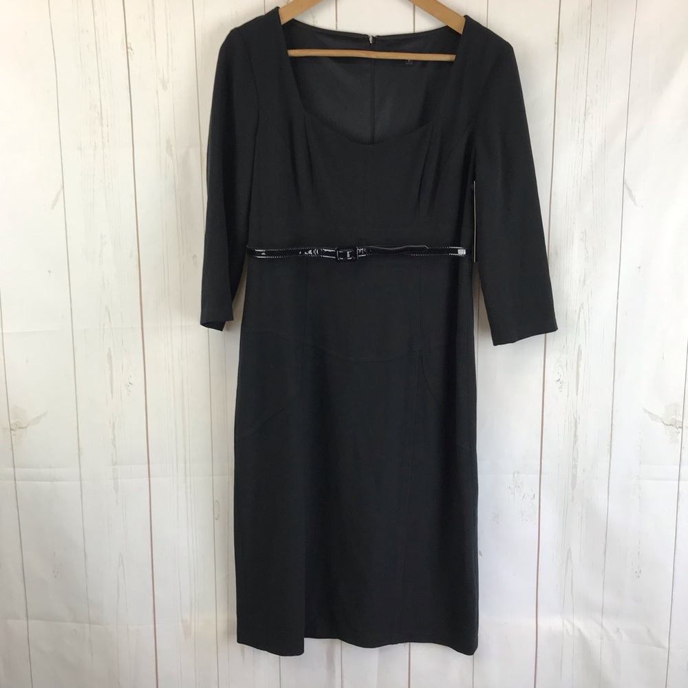 David Meister Black Scoop Neck Dress Size 8 NWT